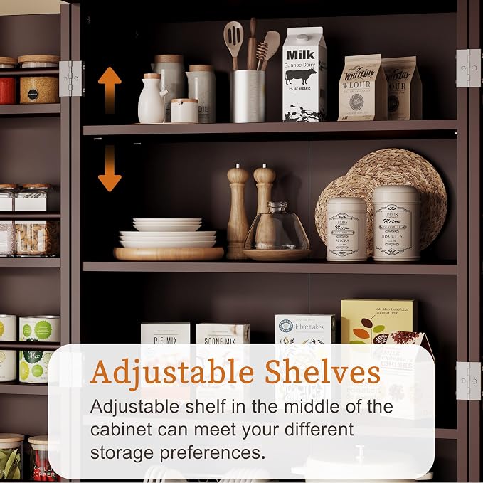Saudism Pantry Cabinet, Large Cupboard - Image 6