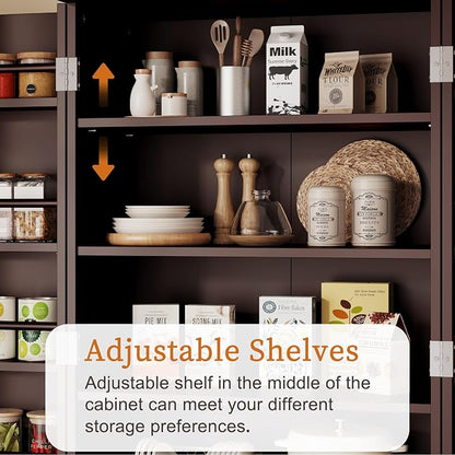 Saudism Pantry Cabinet, Large Cupboard - Image 6