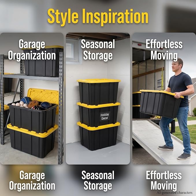 6 Pack 27 Gallon Heavy Duty Storage Bins - Image 3