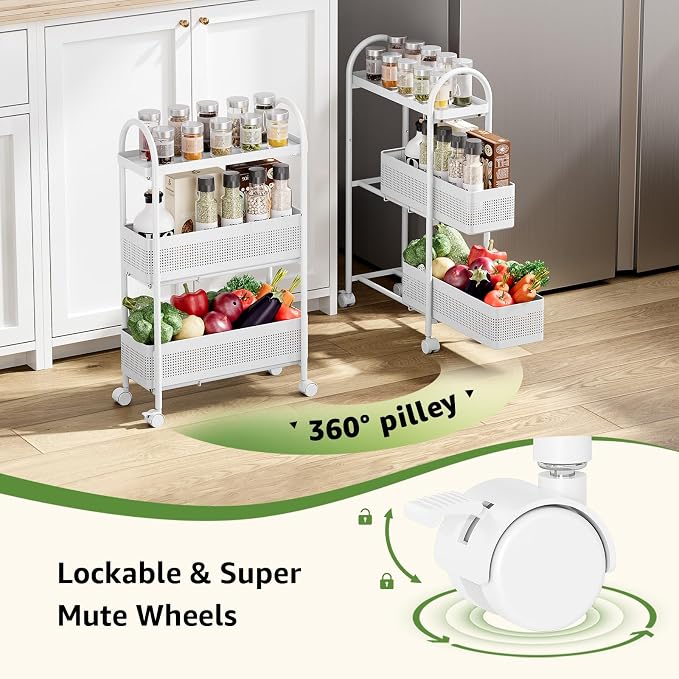 KINGRACK 3-Tier Slim Storage Cart - Image 4