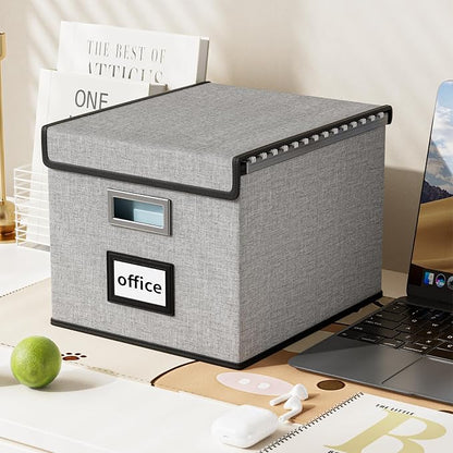 File Organizer Box with Lids, Collapsible File Folder Organizer | File Box with - Image 6