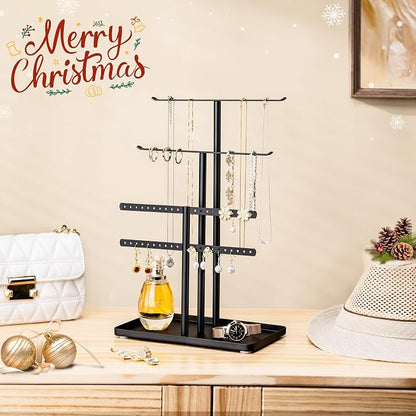pickpiff Jewelry Stand Organizer, 12.5" Tall Sturdy Metal, 3-Tier Jewelry Holder - Image 2