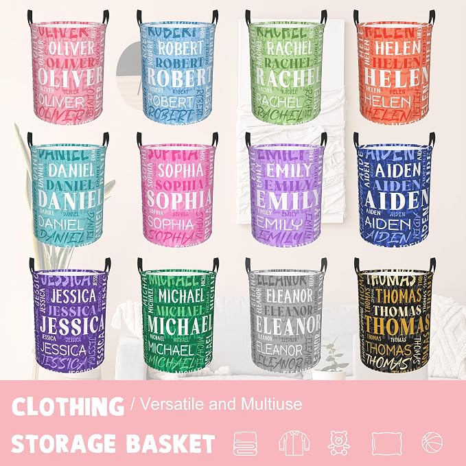 Custom Name Laundry Hamper, Personalized Laundry Baskets - Image 5
