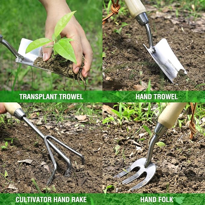 WORKPRO Garden Tools Set, 8 Piece, Stainless Steel Heavy Duty Gardening Tools - Image 3