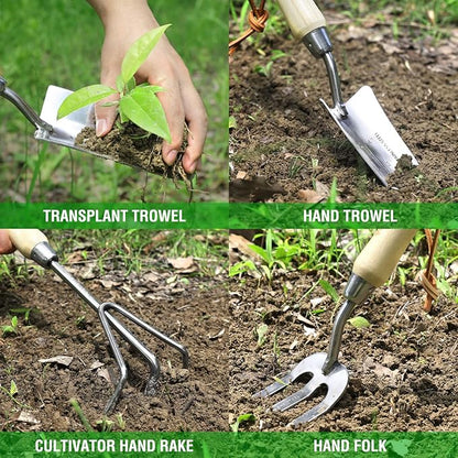 WORKPRO Garden Tools Set, 8 Piece, Stainless Steel Heavy Duty Gardening Tools - Image 3