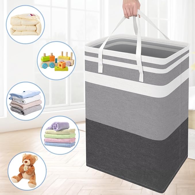 BlissTotes 3-Pack Laundry Basket, Freestanding＆Waterproof Laundry Hamper - Image 7