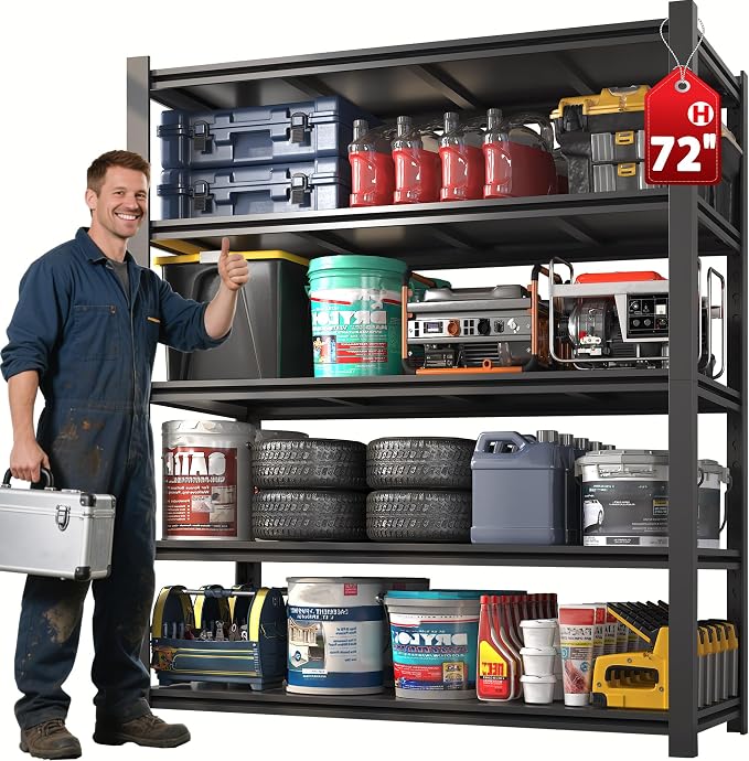 3000LBS Garage Shelving Units and Storage, Heavy Duty Shelf Rack, 5 Tier Shelves - Image 3