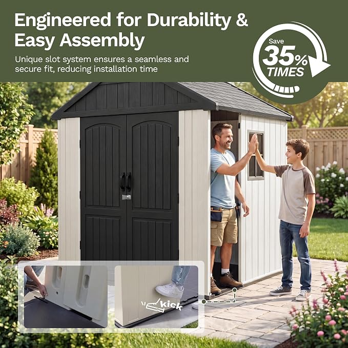 Devoko Plastic Outdoor Storage Shed - Image 4