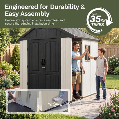 Devoko Plastic Outdoor Storage Shed - Image 4