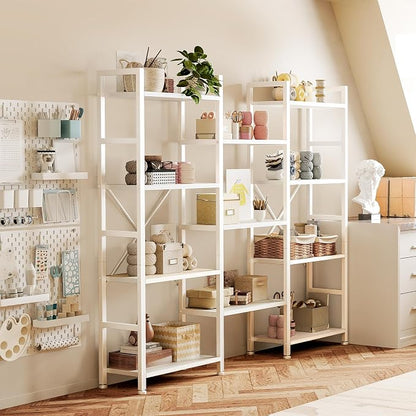 SUPERJARE Triple Bookshelf, Bookcase - Image 8