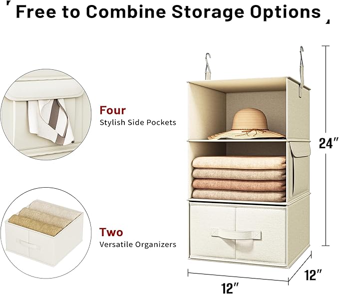 Vailando 3-Shelf Hanging Closet Organizer, Baby Clothes Storage and Organization - Image 3