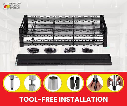 Quantum Storage Systems RWR72-1848LDBK Adjustable Wire Black Epoxy 4 Shelves - Image 5