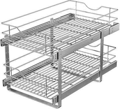 2 Tier Pull Out Cabinet Organizer, Soft Close Slide Out Drawer - Image 8