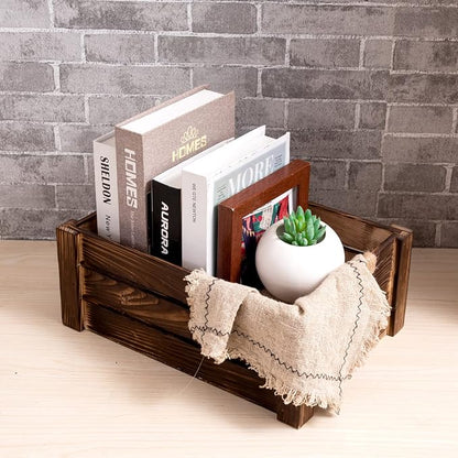 TIMRIS Set of 3 Rustic Wood Nesting Crates, Farmhouse Wooden Storage Container - Image 5