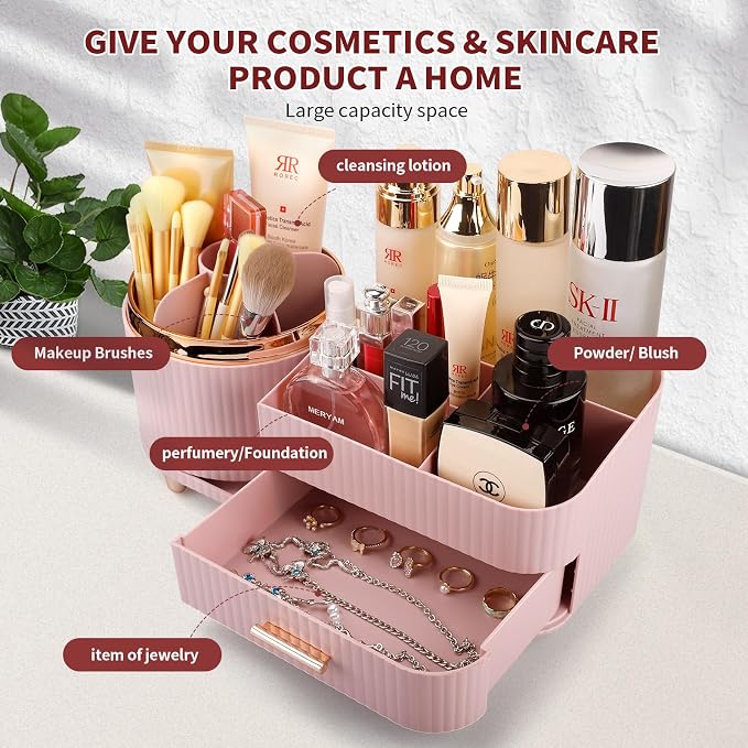 Makeup Organizer for Vanity, Cosmetic Display Case - Image 4