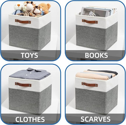 Temary Storage Cubes 12ﾗ12 Fabric Cube Storage Bins Foldable Storage Baskets - Image 4
