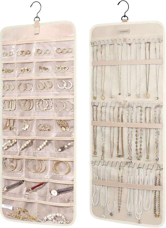 BAGSMART Hanging Jewelry Organizer Storage Roll by BAGSMART