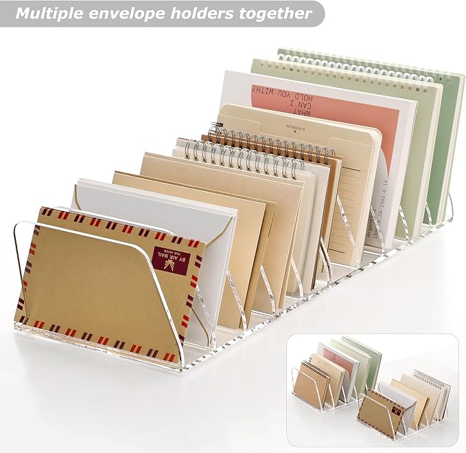 SANRUI Acrylic File Organizer for Desk, Mail Envelope Document Organization - Image 4