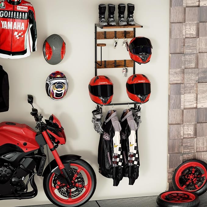 Urban Deco Motorcycle Helmet Holder Wall Mount, Helmet Rack - Image 7