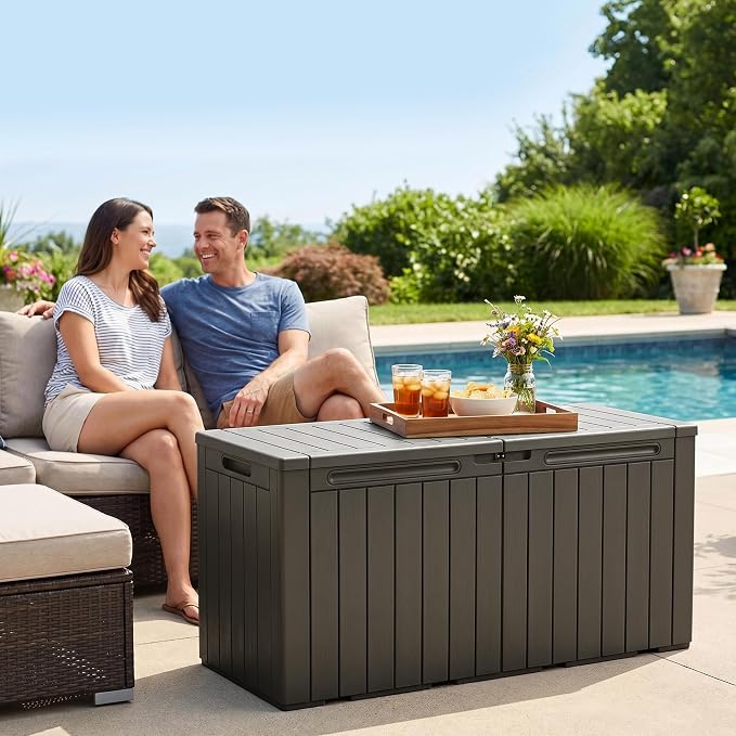 110 Gallon Deck Box Outdoor Indoor Waterproof Storage Box - Image 3