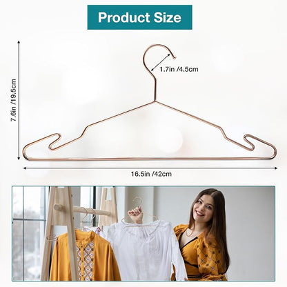 Rose Gold Metal Hangers, Heavy Duty Clothes Hangers - Image 7