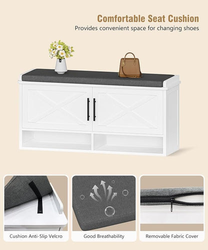 Farmhouse Shoe Storage Bench - Image 8