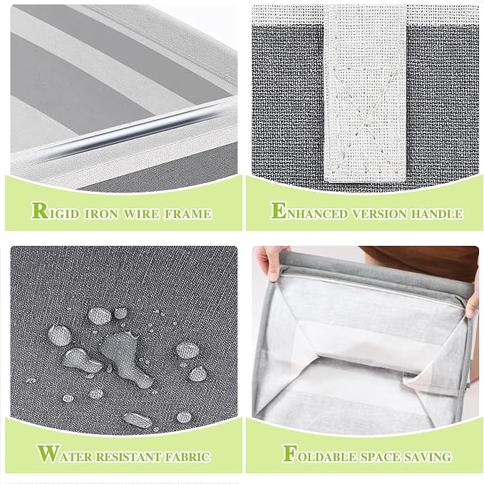 4-Pack Foldable Laundry Basket, Large Laundry Baskets - Image 3