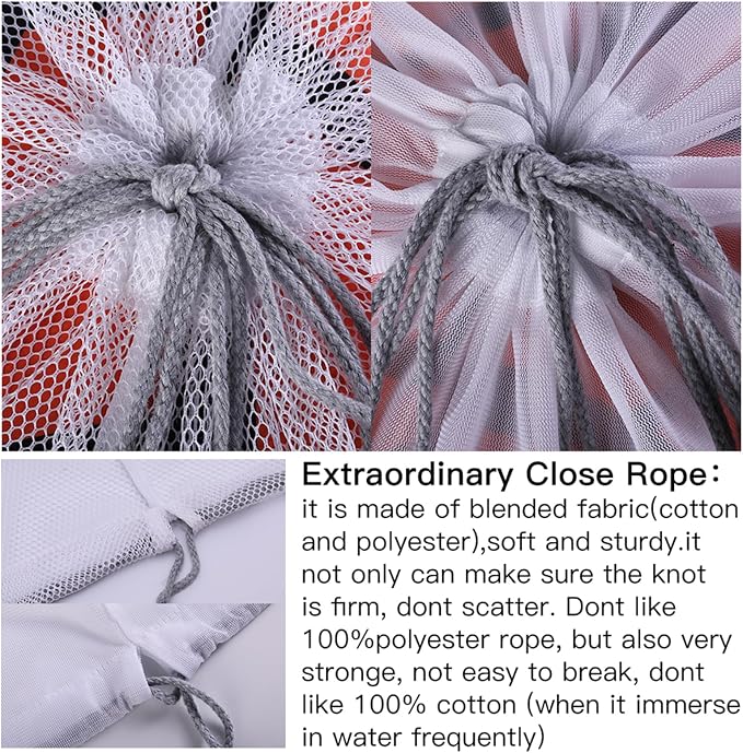 Kimmama Heavy Duty Coarse Mesh Drawstring Laundry Bag, 24x36" | Mesh Laundry Bag - Image 4