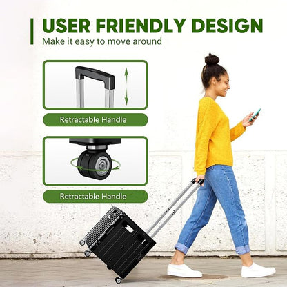 Folding Utility Cart, Portable Rolling Crate Handcart Collapsible Shopping - Image 5