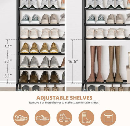 STORAGE MANIAC 10-Tier Expandable Shoe Rack, 44 Pairs Tall Vertical Shoe Rack - Image 4