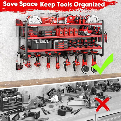 Upgrade Large power tool organizer Wall Mount, 4 Layers Heavy Duty Metal Loads - Image 5