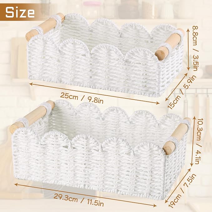 Storage Basket Wicker Baskets for Organizing Toilet Paper Storage Basket for - Image 7