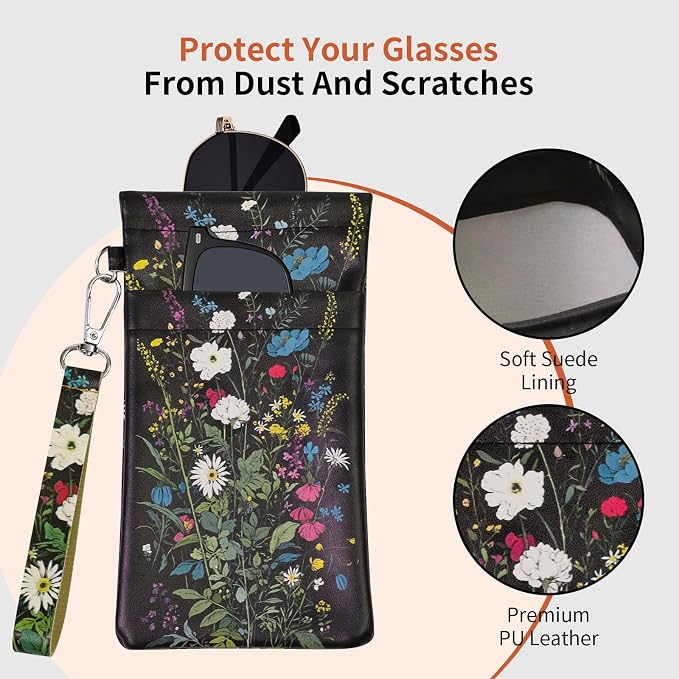 Double Eyeglass Case Soft Dual Glasses Case - Image 3