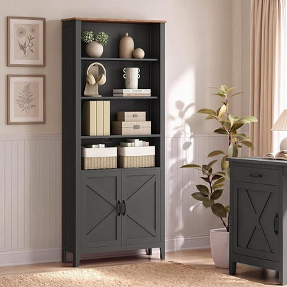 VASAGLE Liry Collection Farmhouse Bookshelf, 6-Tier Bookcase by Unknown