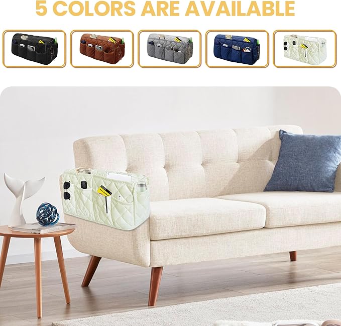 MEHIDFY Armchair Caddy, Waterproof Sofa Armrest Organizer, Non Slip Recliner - Image 7
