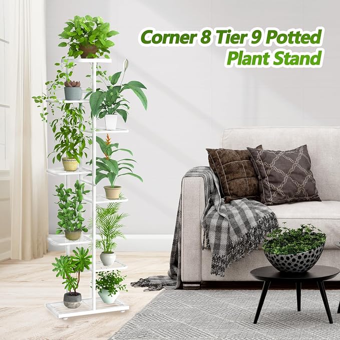 Corner Plant Stand Indoor 8 Tier 9 Potted - Image 4