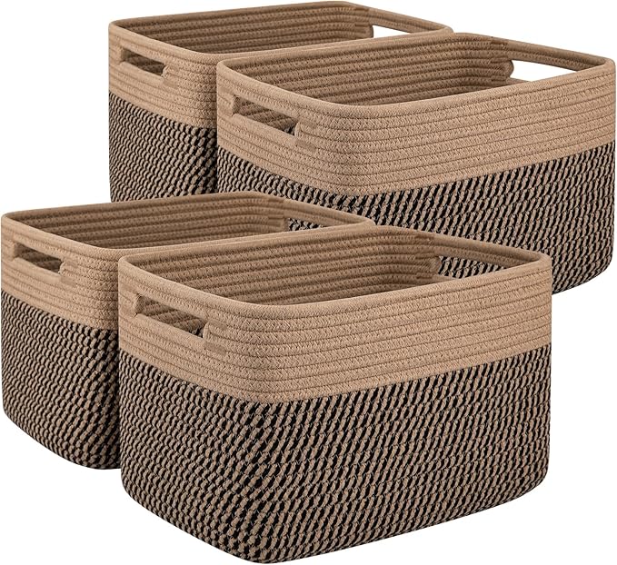 OIAHOMY 4 Pack Storage Baskets for Organizing, Basket for Shelves by MasterofSpaceOptimization