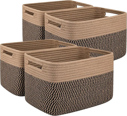 OIAHOMY 4 Pack Storage Baskets for Organizing, Basket for Shelves by MasterofSpaceOptimization