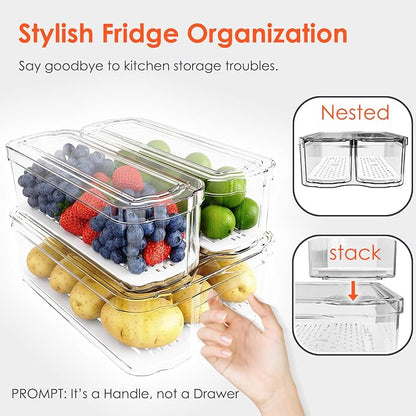 Fridge Organizers and Storage, 6 Pack Clear Freezer Organizer Bins - Image 4
