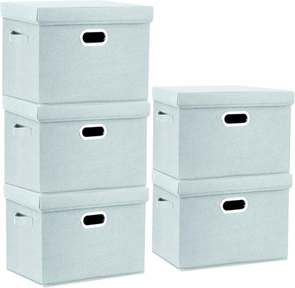 TYEERS Large Storage Bins with Lids, Collapsible, Fabric Storage Boxes by StorageOrganization