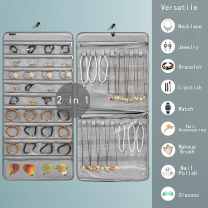 Dual-sided Hanging Jewelry Organizer Necklace Holder Jewelries Storage - Image 2