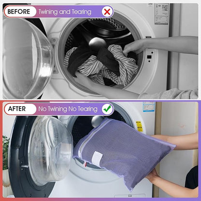 5-Pack Mesh Laundry Bags with ID Label, Sturdy Laundry Bags - Image 3