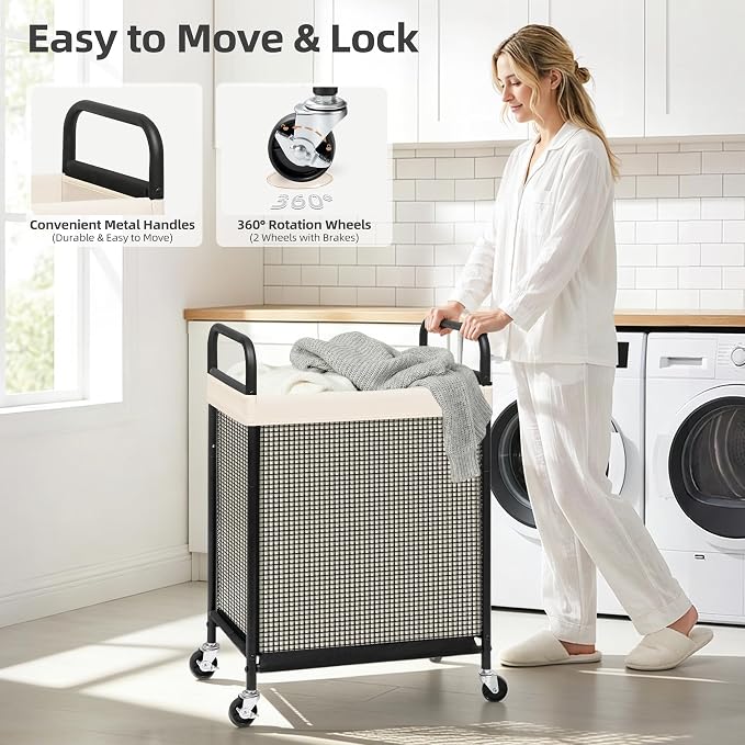 STORAGE MANIAC Rolling Laundry Hamper - Image 5