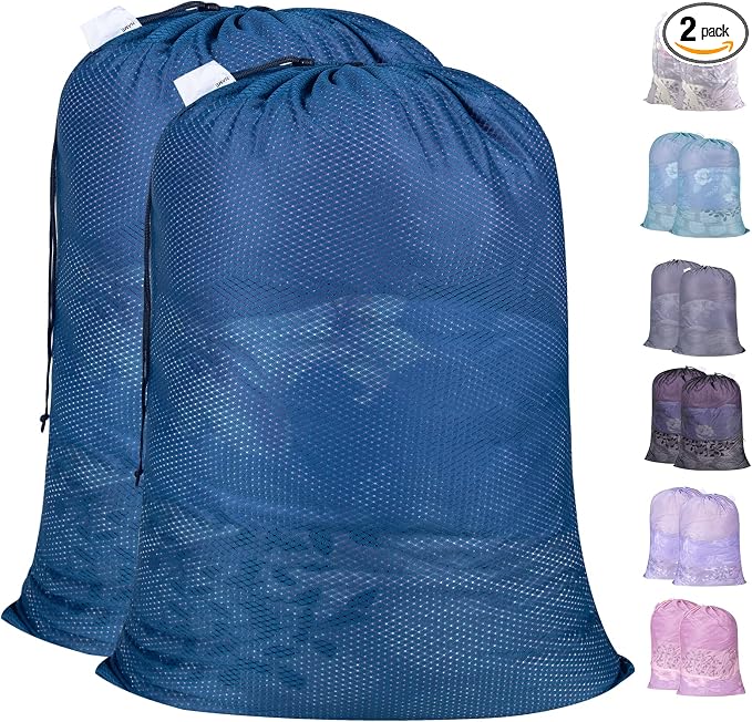 Polecasa 2 Pack Heavy Duty Diamond Mesh Laundry Bag, Breathable Mesh, Machine by Polecasa