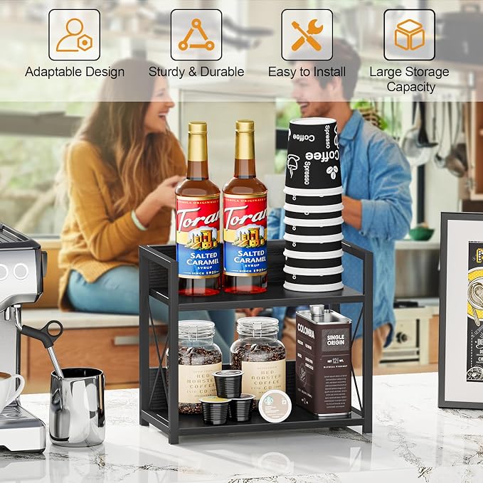 Giikin Kitchen Counter Shelf, 2 Tier Kitchen Spice Rack Organizer - Image 7