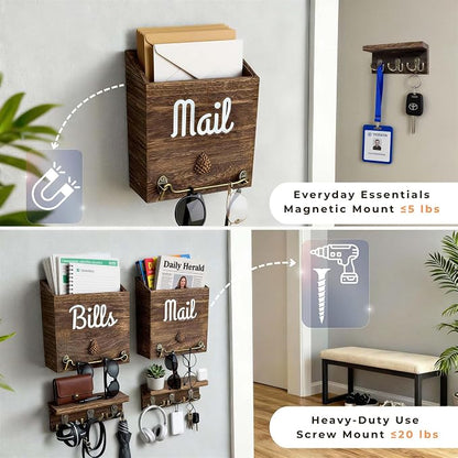 eBun Narrow Wood Mail Holder 2-Pack - Image 7