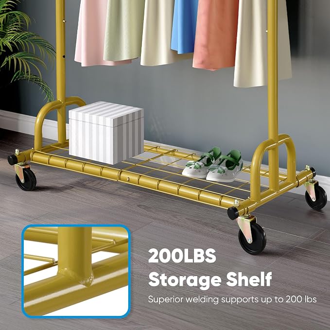 HOKEEPER Clothing Rack Gold Clothes Rack Heavy Duty Garment Rack - Image 5