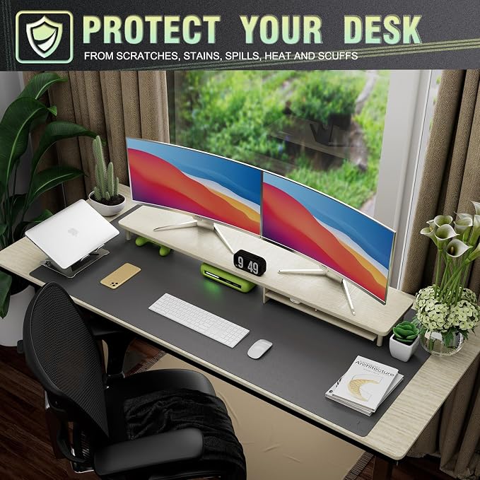 K KNODEL Large Office Leather Desk Mat, Mouse and Keyboard Pad, Computer and - Image 5