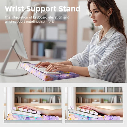 Ospelelf Keyboard Wrist Rest Pad, Comfy Ergonomic Keyboard Stand Riser Holder - Image 4