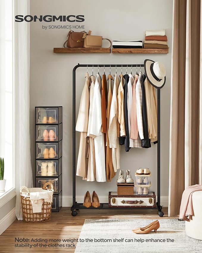SONGMICS Clothes Rack with Wheels, Clothing Rack - Image 2